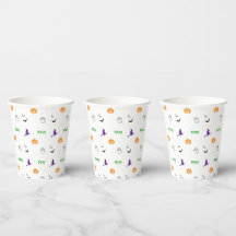 Vasos de papel para fiesta de Halloween de Spooky