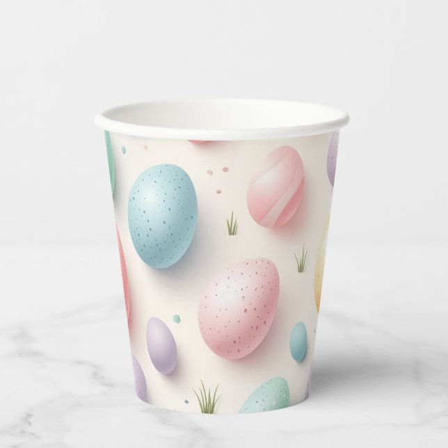 Vasos de papel para fiesta de huevo pastel (Anverso)