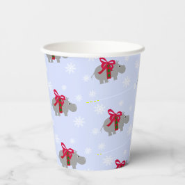Vasos de papel para fiesta de Navidad de hipopótam