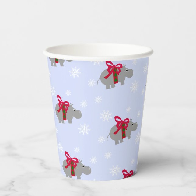 Vasos de papel para fiesta de Navidad de hipopótam (Reverso )