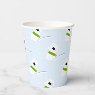 Vasos de papel para fiesta de Navidad de osito pol