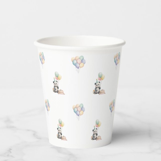 Vasos de papel para fiesta de Panda lindo animal (Anverso)