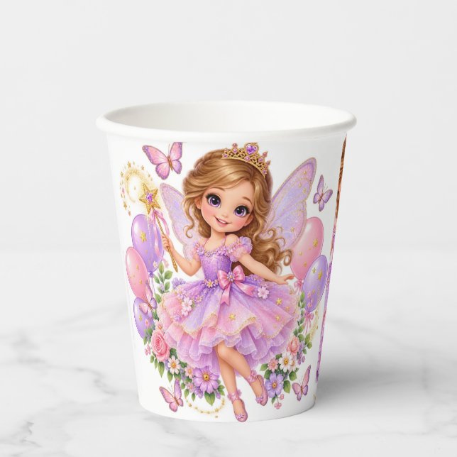 vasos de papel para fiesta de princesa (Anverso)