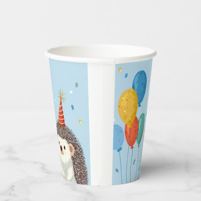 Vasos de papel para fiestas de erizo lindos (Derecha)