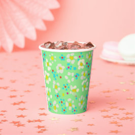 Vasos de papel para fiestas florales de margaritas