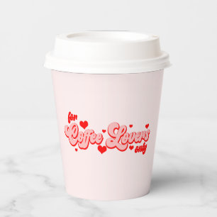 Vasos De Papel Para Los Amantes Del Café Sólo Corazones Rojos Ret