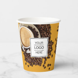 Vasos de papel para negocios de café con logotipo 