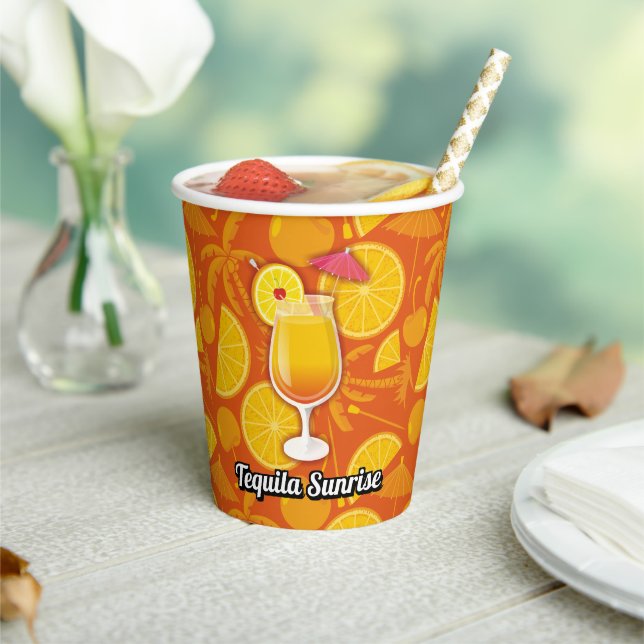 Vasos de papel para Tequila Sunrise (in situ)