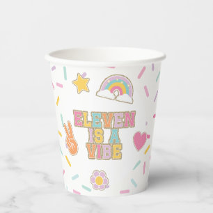 Vasos De Papel Parche Preppy Eleven es un cumpleaños 11 de Vibe