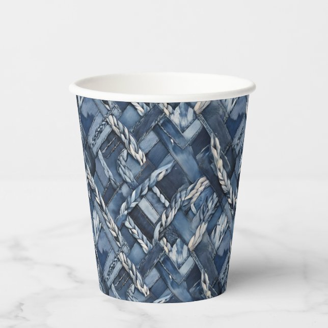 Vasos De Papel Parches Y Frenas De Denim Con Problemas Oscuros (Anverso)