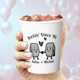 Vasos De Papel Pareja recién casada aniversario de bodas divertid