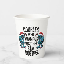 Vasos De Papel Parejas Que Krampus Juntos Permanecen Juntos NAVID