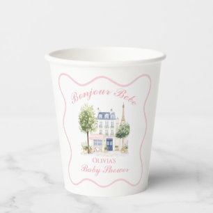 Vasos De Papel Paris Baby Shower Parisian Cafe Tea Fiesta