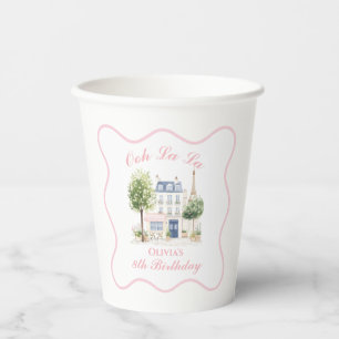 Vasos De Papel Paris Birthday Parisian Cafe Tea Fiesta