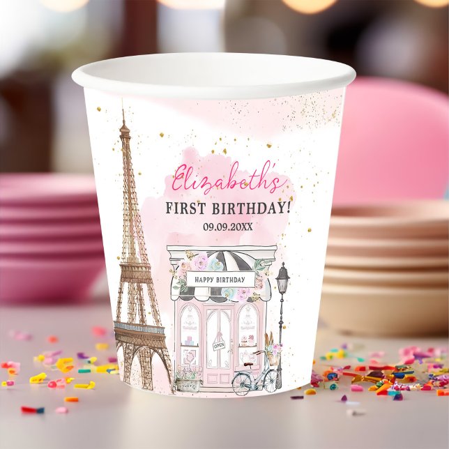 Vasos De Papel Paris Birthday Parisian Cafe Tea Fiesta Birthday (Subido por el creador)