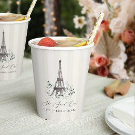 Vasos De Papel Paris Bloom | Despedida de Soltera Torre Eiffel Fl
