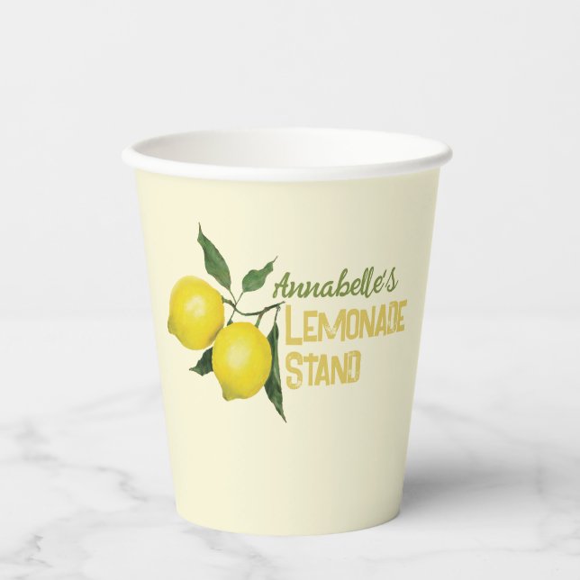Vasos De Papel Paro de lemonade para niños divertidos personaliza (Anverso)