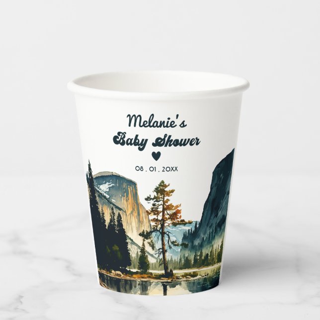 Vasos De Papel Parque nacional Baby Shower Yosemite (Anverso)