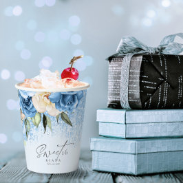 Vasos De Papel Parques florales dulces Dieciséis BlueID912