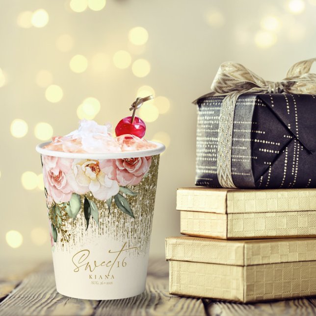 Vasos De Papel Parques florales dulces Dieciséis Gold ID912 (Subido por el creador)