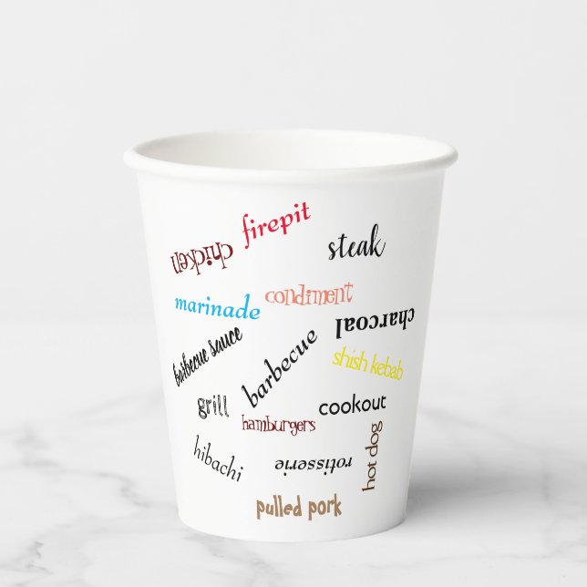 Vasos De Papel Parrillada de barbacoa (Anverso)