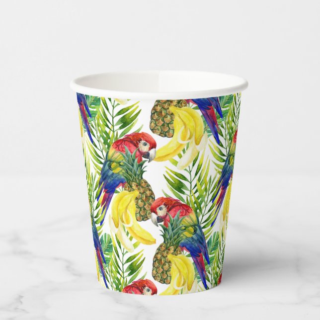 Vasos De Papel Parroquia Y Fruta Tropical (Izquierda)