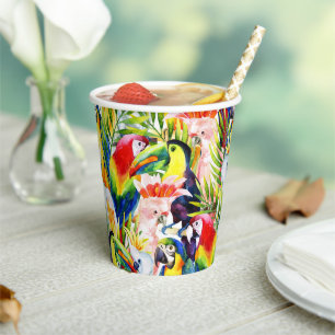 Vasos De Papel Parroquias Y Hojas De Palma