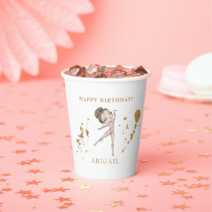 Vasos De Papel Partido de cumpleaños de gimnasia Chica personaliz