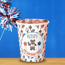 Vasos De Papel Partido de Cumpleaños de la Crema de Hielo Patriót