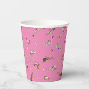 Vasos De Papel Partido de cumpleaños de la gimnasia chica