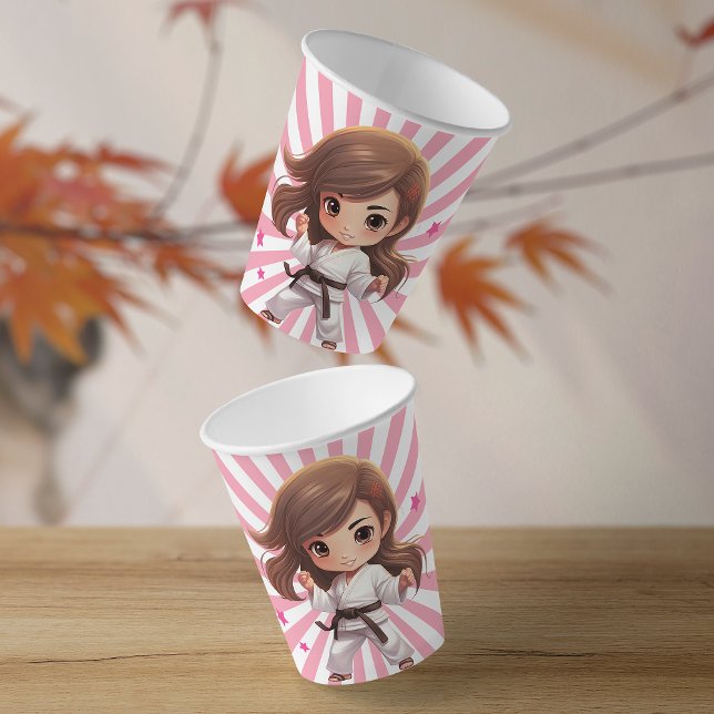 Vasos De Papel Partido de cumpleaños de las Artes Marciales de Ka (Sensei-approved Tableware!  Power-packed punch of fun on each sip with our martial arts paper cups!)