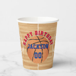 Vasos De Papel Partido de Cumpleaños del Baloncesto