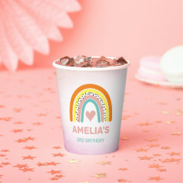 Vasos De Papel Partido de Cumpleaños del Chica Arcoiris Boho