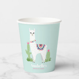 Vasos De Papel Partido de Cumpleaños del Chica Cute Llama