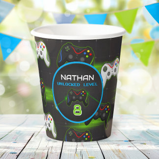 Vasos De Papel Partido de cumpleaños del controlador de nivel sup