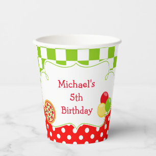 Vasos De Papel Partido de Cumpleaños del Fiesta Pizza