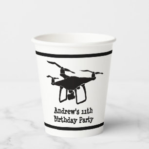 Vasos De Papel Partido de cumpleaños del Ilustracion de drones b