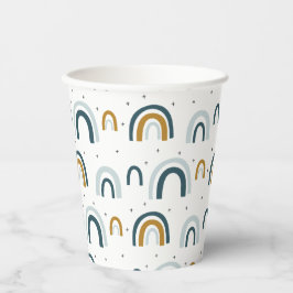 Vasos De Papel Partido de cumpleaños del niño arcoiris azul