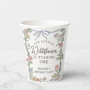 Vasos De Papel Partido de cumpleaños floral Pastel Fiesta del Jar