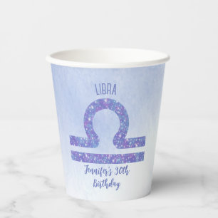 Vasos De Papel Partido de cumpleaños púrpura del Personalizado de