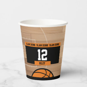 Vasos De Papel Partido de cumpleaños Slam Dunk de Baloncesto
