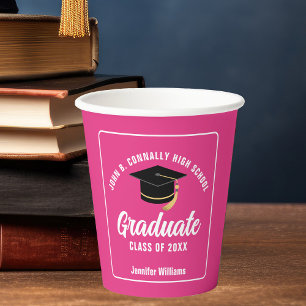 Vasos De Papel Partido de Graduación 2025 del Personalizado de Gr