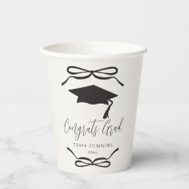 Vasos De Papel Partido de Graduación de Chicas de Coquette Bow Ne