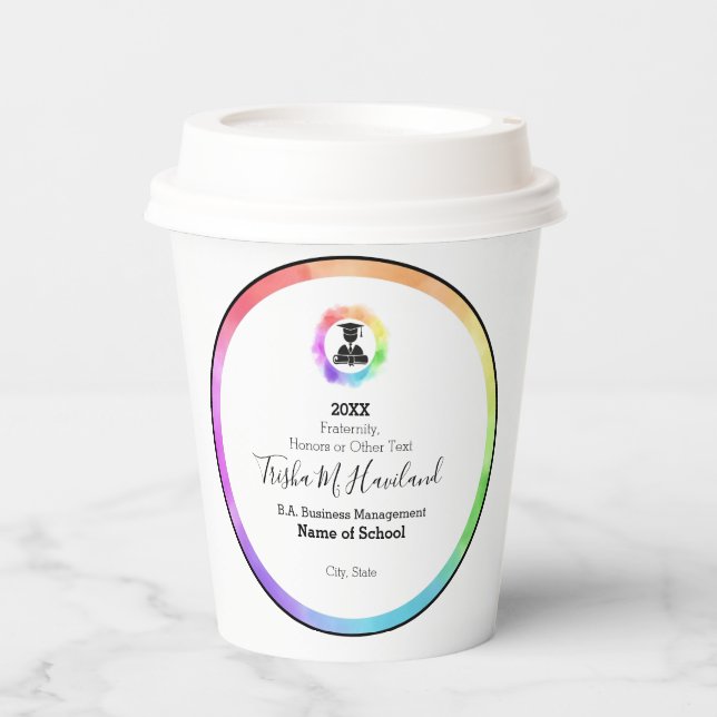 Vasos De Papel Partido de Graduación de Cups de Papel HAMbWG (Anverso)