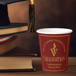 Vasos De Papel Partido de Graduación de la Escuela Veterinaria Ma