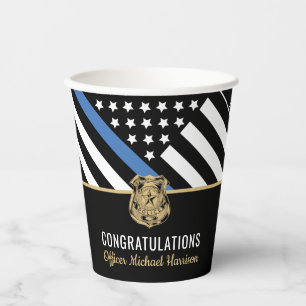 Vasos De Papel Partido de Graduación de la Policía de la Línea Az