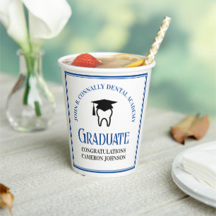 Vasos De Papel Partido de Graduación de Personalizado Dentista de