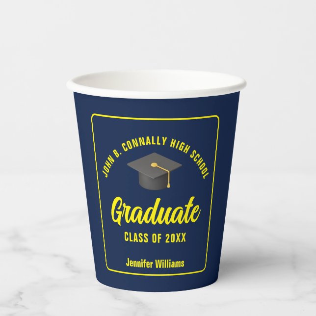 Vasos De Papel Partido de graduación de Personalizado graduado de (Anverso)