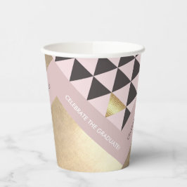 Vasos De Papel Partido de Graduación del Patrón Geométrico de Oro