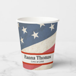 Vasos De Papel Partido de Graduación Patriótico de la Bandera de